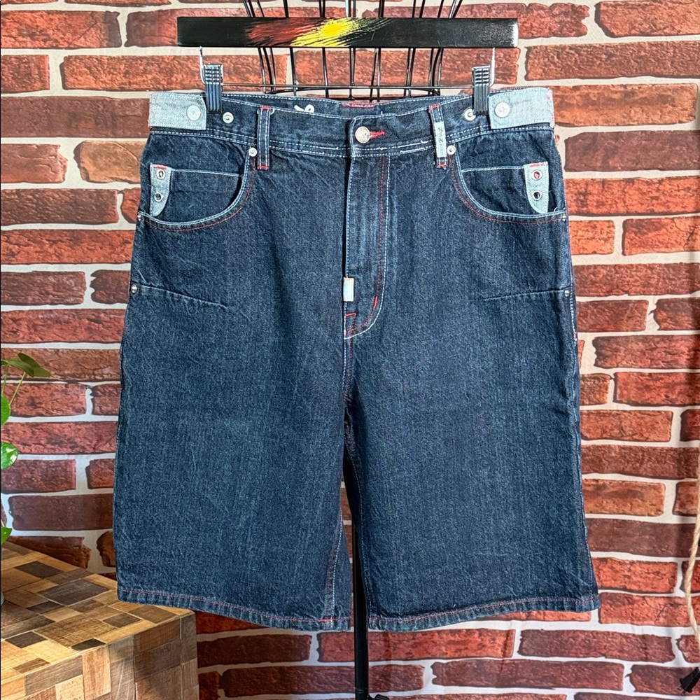🩳 LRG Destination Nowhere Y2K Shorts — Dark Wash — Sz 34 NWOT / P